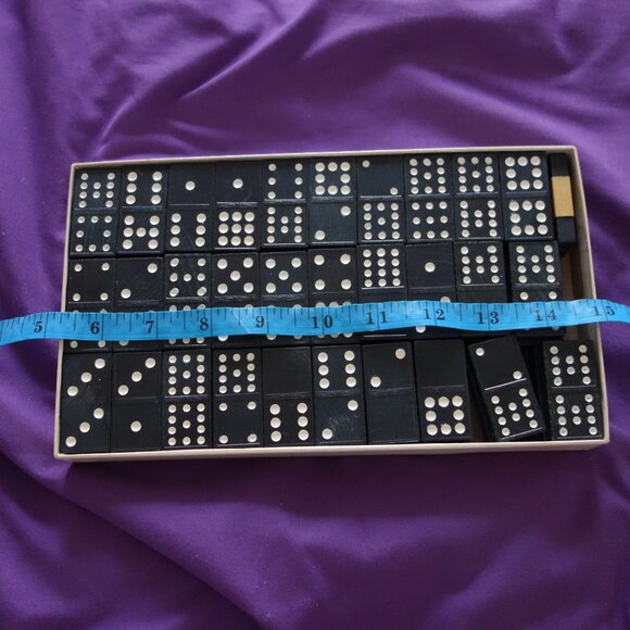 Vintage Milton  Bradley HALSAM DOUBLE TWELVE Wooden Dragon Dominoes 4133 - Picture 9 of 12